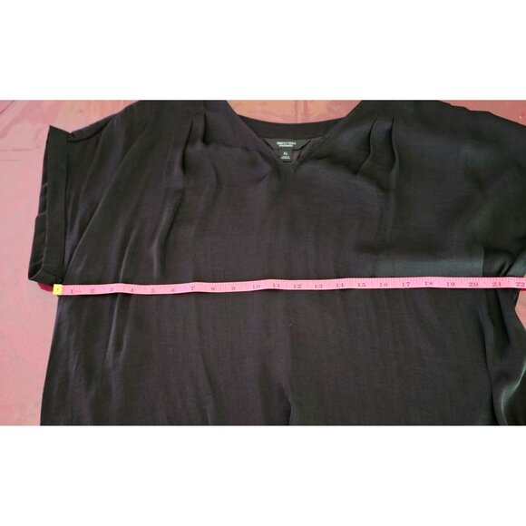 Simply Vera VeraWang Hi-Low V-Neck Short Sleeve Blouse Sz XL Career Office - Picture 6 of 8